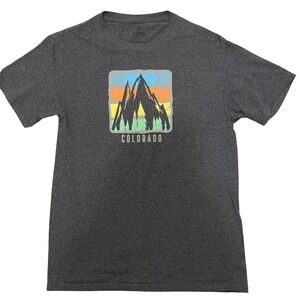 Artisans Colorado Mountain Graphic T-Shirt Tee Crew‎ Neck Short Sleeve Top